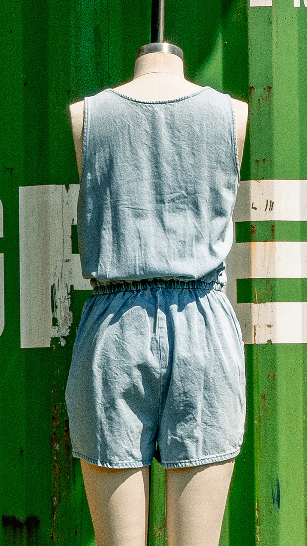 Baby Blue Denim Romper